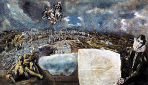  El Greco View and Plan of Toledo - Canvas Art Print