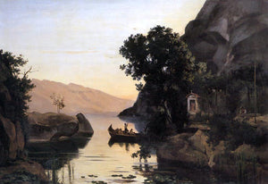  Jean-Baptiste-Camille Corot View at Riva, Italian Tyrol - Canvas Art Print
