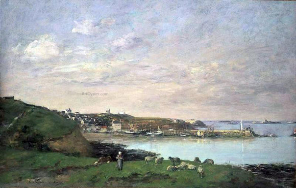  Eugene-Louis Boudin View at Saint-Quay-Portriaux - Canvas Art Print