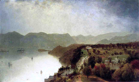  John Frederick Kensett View from Cozzens Hotel near West Point - Canvas Art Print