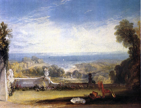 Joseph William Turner View from the Terrace of a Villa at Niton, Isle of Wight, from Sketches by a Lady - Canvas Art Print