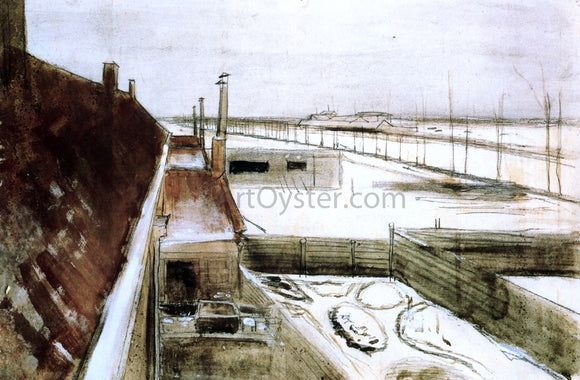  Vincent Van Gogh View from the Window of Vincent's Studio in Winter - Canvas Art Print