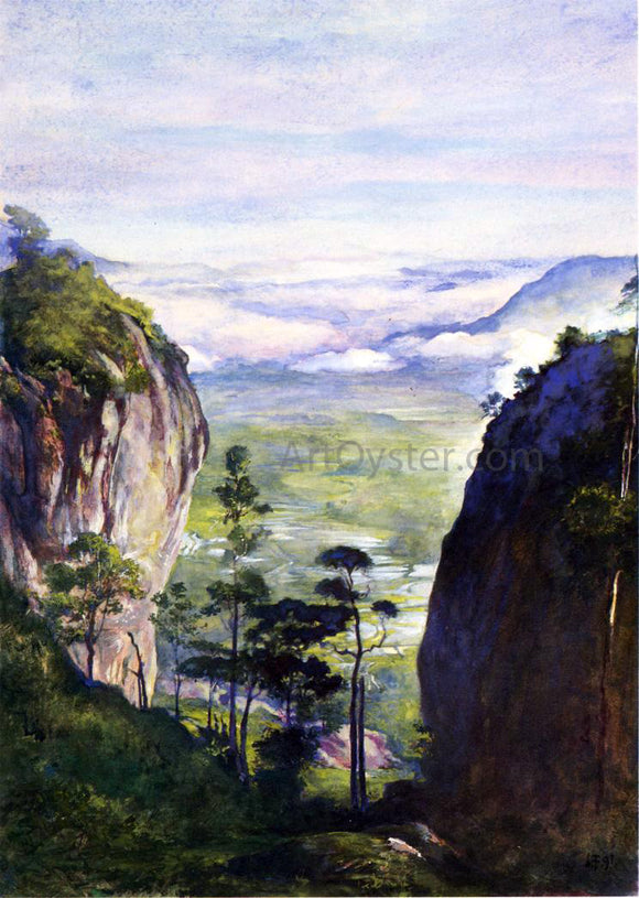  John La Farge View in Ceylon, near Dambula, Looking over Rice Fields - Canvas Art Print