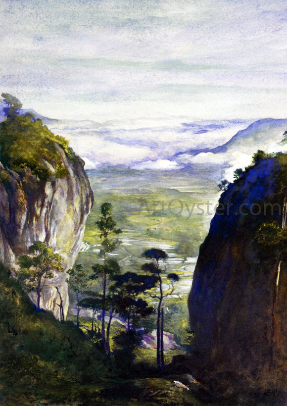  John La Farge View in Ceylon, near Dambulla, Looking Down Over Rice-Fields - Canvas Art Print