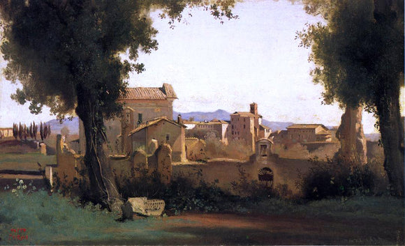  Jean-Baptiste-Camille Corot View in the Farnese Gardens - Canvas Art Print
