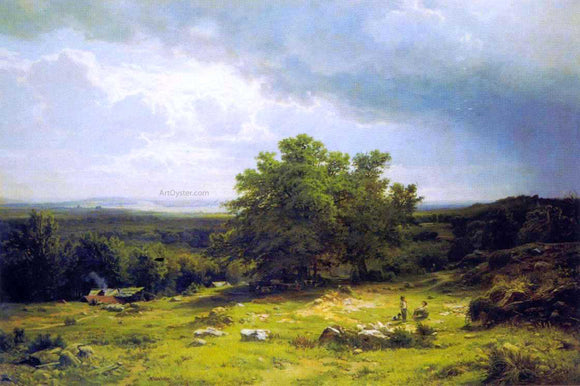  Ivan Ivanovich Shishkin View near Dusseldorf - Canvas Art Print