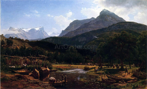  Thomas Worthington Whittredge View near Lake Lucerne - Canvas Art Print