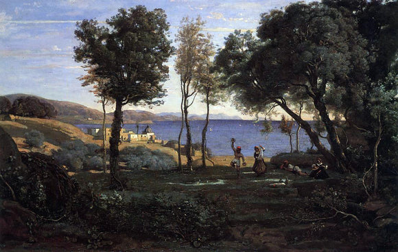  Jean-Baptiste-Camille Corot View near Naples - Canvas Art Print