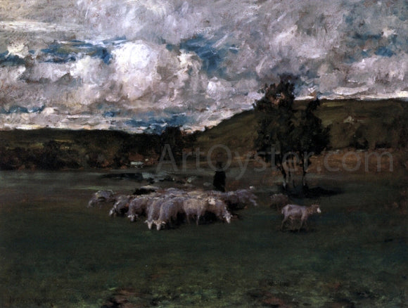  William Merritt Chase View near Polling (also known as Landscape with Sheep) - Canvas Art Print