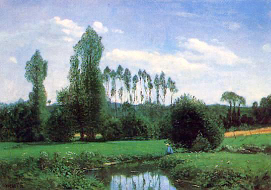 Claude Oscar Monet View near Rouelles - Canvas Art Print