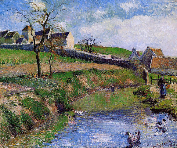  Camille Pissarro View of a Farm in Osny - Canvas Art Print