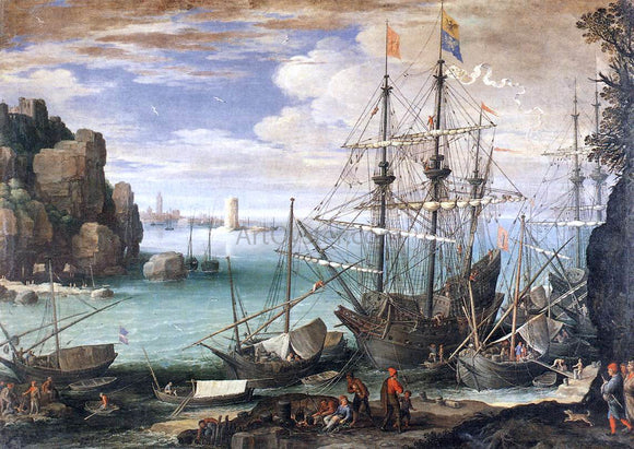  Paul Bril View of a Port - Canvas Art Print