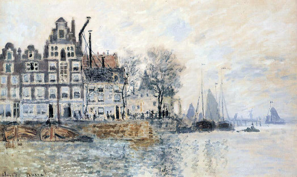  Claude Oscar Monet View of Amsterdam - Canvas Art Print