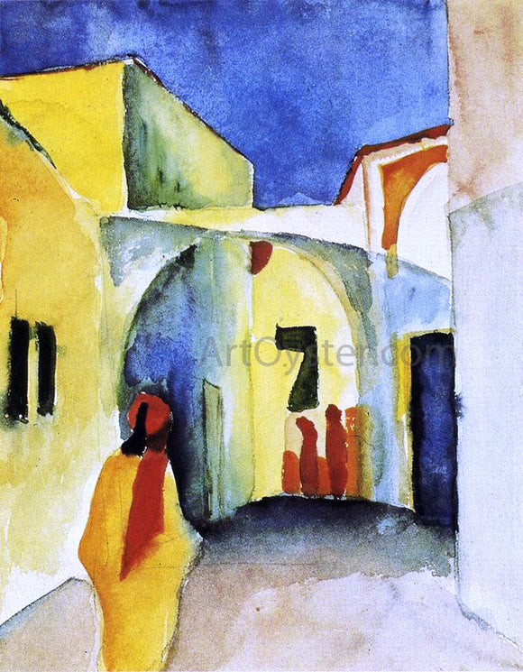  August Macke View of an Alley - Canvas Art Print