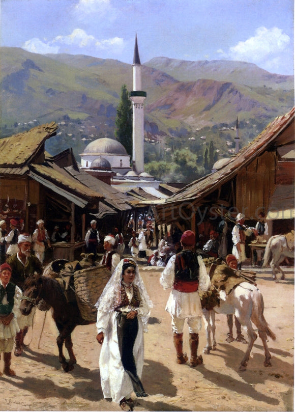  Franz Leo Ruben View of Bascarsija, Sarajevo - Canvas Art Print