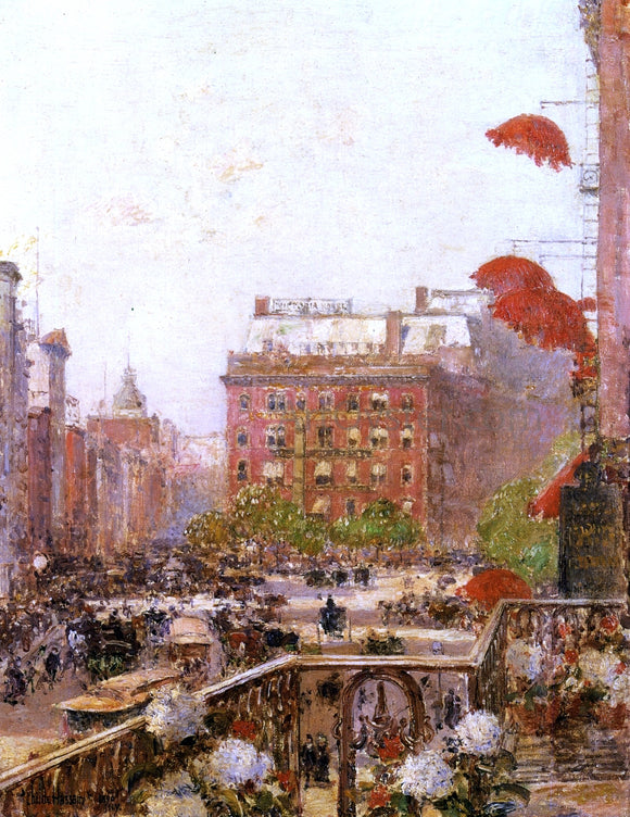  Frederick Childe Hassam View of Broadway and Fifth Avenue - Canvas Art Print