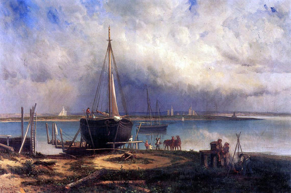  Frederick Rondel View of City Island - Canvas Art Print