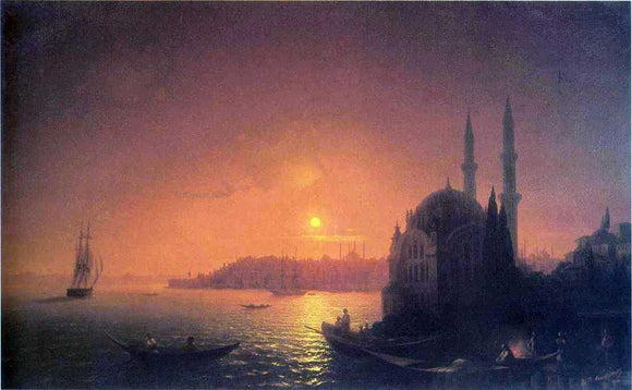  Ivan Constantinovich Aivazovsky View of Constantinople by Moonlight - Canvas Art Print