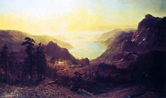  Albert Bierstadt View of Donner Lake, California - Canvas Art Print