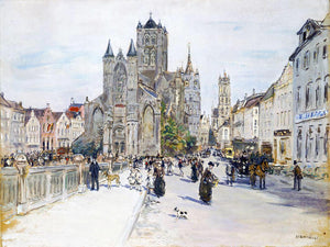  Jean-Francois Raffaelli View of Ghent - Canvas Art Print
