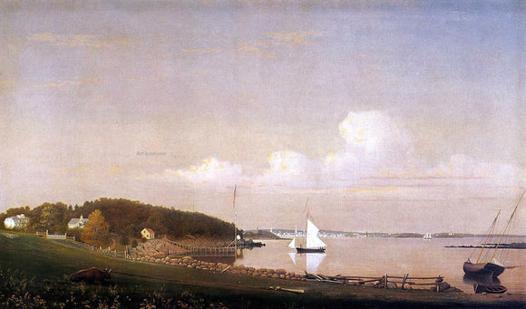  Fitz Hugh Lane View of Gloucester from 'Brookbank,' the Sawyer Homestead - Canvas Art Print