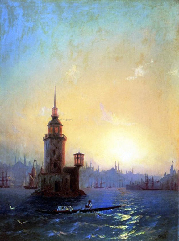  Ivan Constantinovich Aivazovsky View of Leandrovsk tower in Constantinople - Canvas Art Print