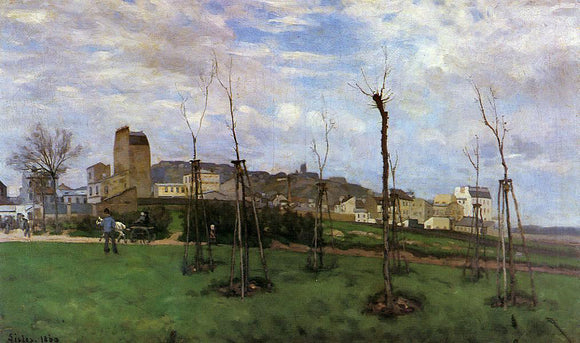  Alfred Sisley View of Montmartre from the Cite des Fleurs, Les Batignolles - Canvas Art Print