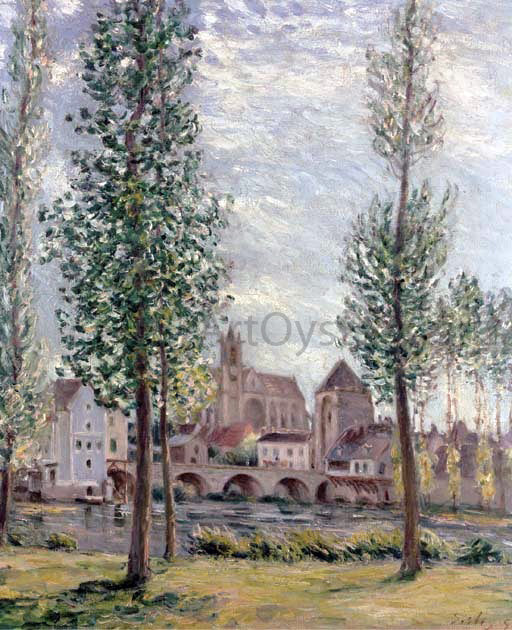  Alfred Sisley View of Moret-sur-Loing Through the Trees - Canvas Art Print