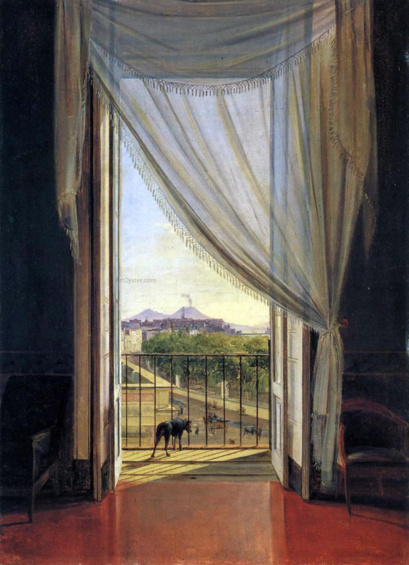  Franz Ludwig Catel View of Naples through a Window - Canvas Art Print