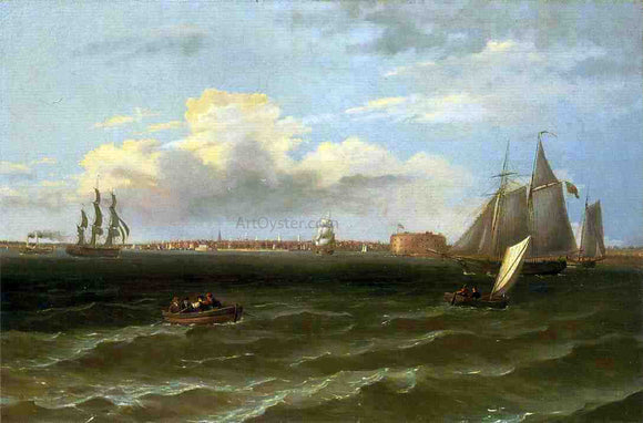  Thomas Birch View of New York Harbor - Canvas Art Print