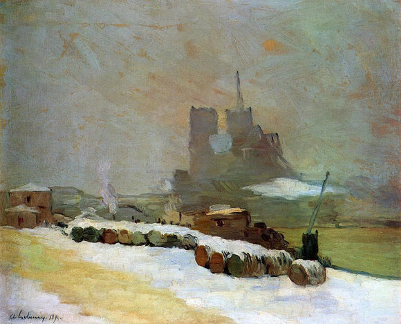  Albert Lebourg View of Notre Dame, Winter - Canvas Art Print