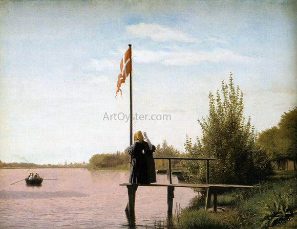  Christen Schiellerup Kobke View of One of the Lakes in Copenhagen - Canvas Art Print