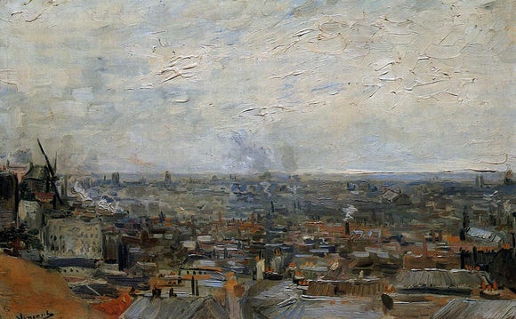  Vincent Van Gogh View of Paris from Montmartre - Canvas Art Print