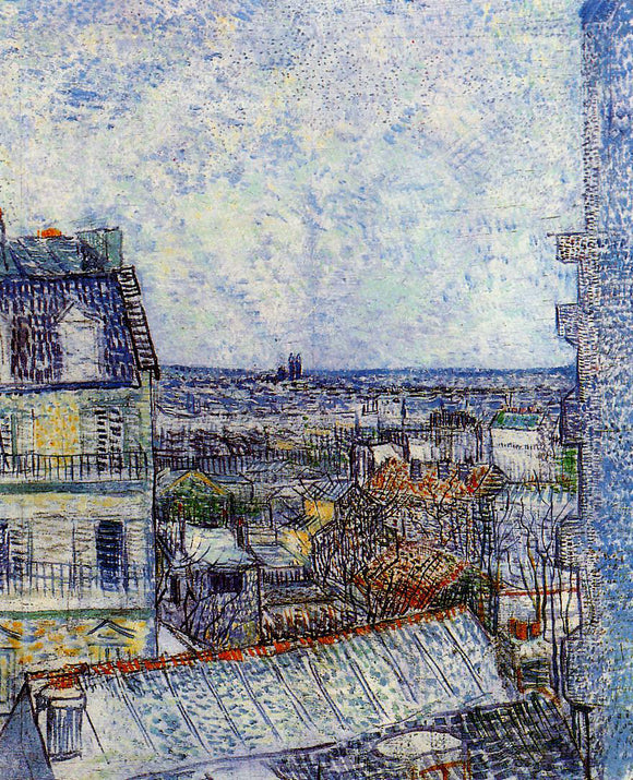 Vincent Van Gogh View of Paris from Vincents Room in the Rue Lepic - Canvas Art Print