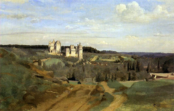  Jean-Baptiste-Camille Corot View of Pierrefonds - Canvas Art Print