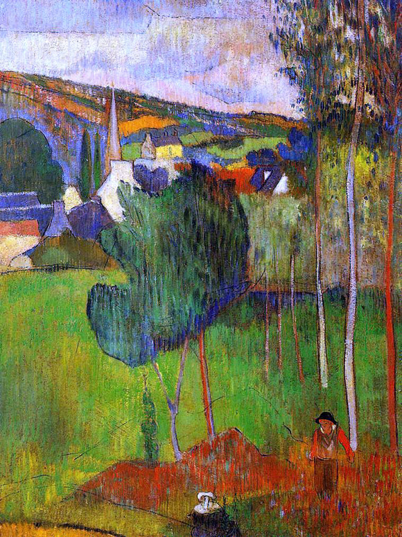  Paul Gauguin View of Pont-Aven from Lezaven - Canvas Art Print