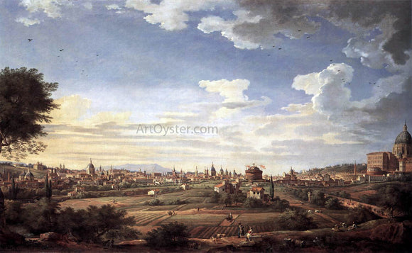  Giovanni Paolo Pannini View of Rome from Mt. Mario, in the Southeast - Canvas Art Print