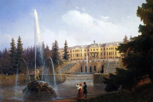  Ivan Constantinovich Aivazovsky View of the Big Cascade in Petergof and the Great Palace of Petergof - Canvas Art Print