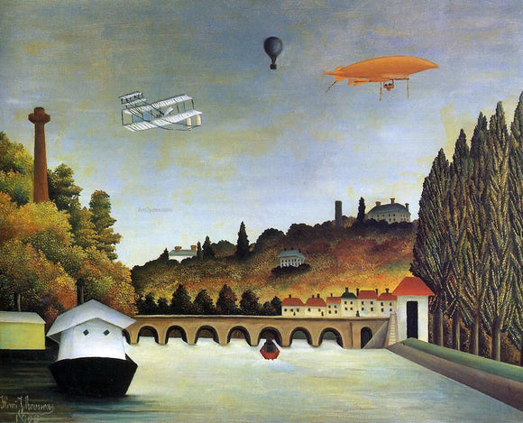  Henri Rousseau View of the Bridge at Sevres - Canvas Art Print