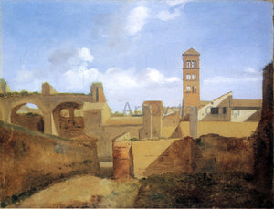  Francois-Marius Granet View of the Church of Santa Francesca Romana and the Basilica of Constatine - Canvas Art Print