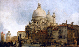  David Roberts View of the Church of Santa Maria della Salute, on the Grand Canal, Venice, with the Dogana Beyond - Canvas Art Print