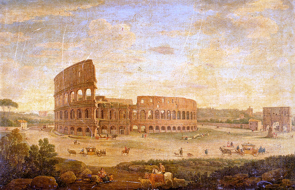  Hendrik Frans Van Lint View Of The Colosseum And The Arch Of Constantine, Rome - Canvas Art Print