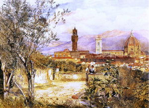  Henry Roderick Newman View of the Duomo fro the Mozzi Garden, Florence - Canvas Art Print