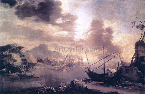  Salvator Rosa View of the Gulf of Salerno - Canvas Art Print