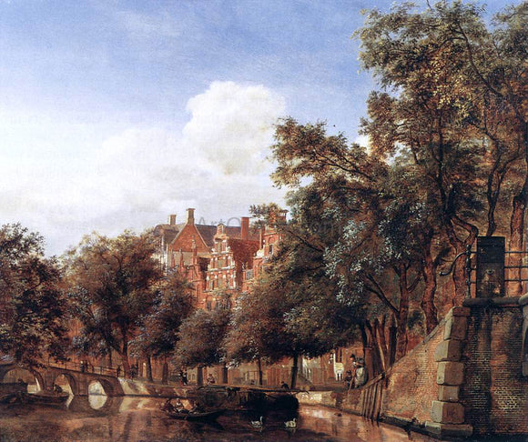  Jan Van der Heyden View of the Herengracht, Amsterdam - Canvas Art Print