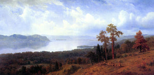  Albert Bierstadt View of the Hudson Looking Across the Tappan Zee Towards Hook Mountain - Canvas Art Print