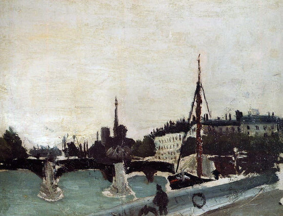  Henri Rousseau View of the Ile Saint-Louis from the Quai Henri IV (study) - Canvas Art Print