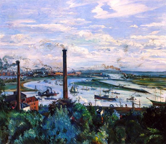  Lovis Corinth View of the Kohlbrand, Hamburg - Canvas Art Print