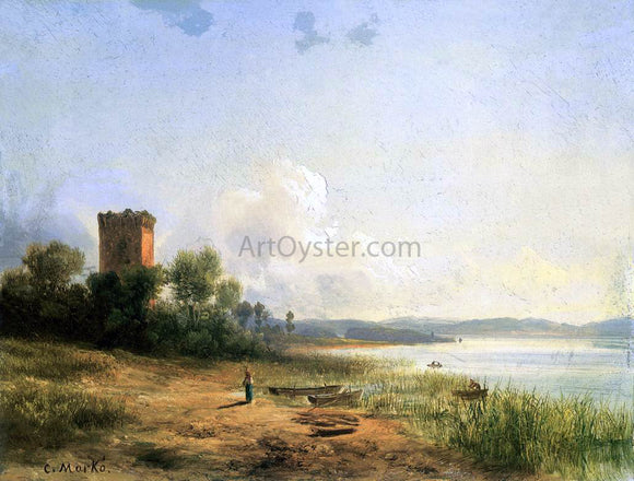  The Younger Karoly Marko View of the Lake Trasimeno - Canvas Art Print