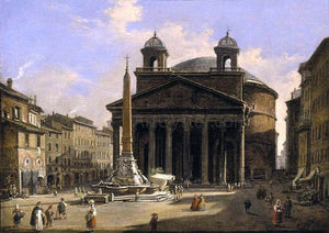 Ippolito Caffi View of the Pantheon, Rome - Canvas Art Print